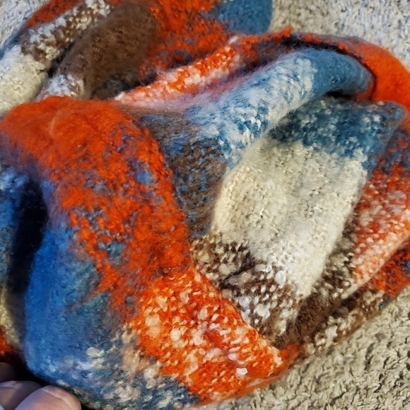 Soft Fuzzy Plaid Infinity Scarf - Picture 2 of 8